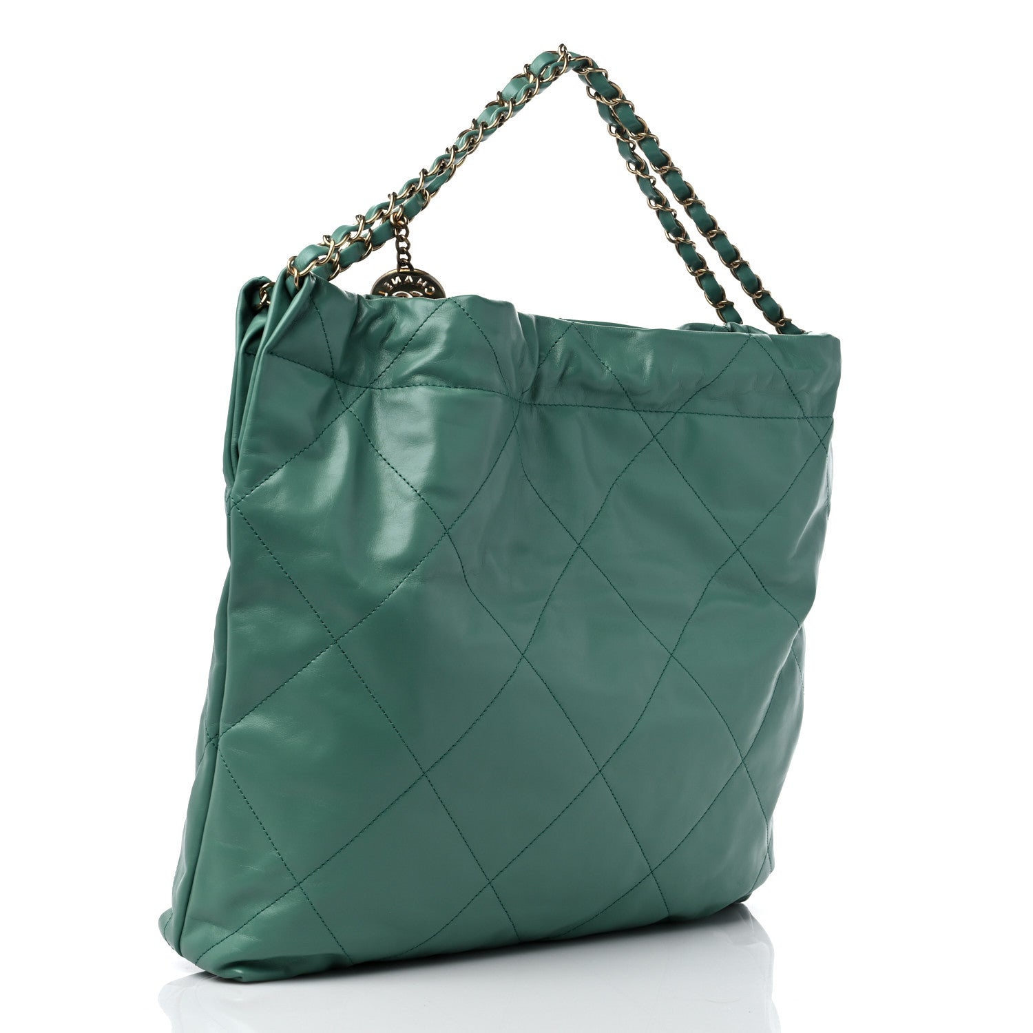Chanel Shiny Calfskin Quilted Chanel 22 Green 4 of 10