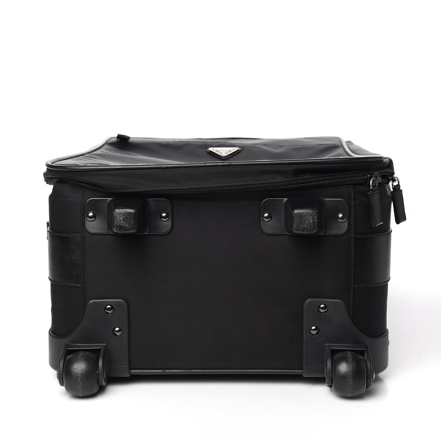 Tessuto Nylon Saffiano Trolley Luggage Black