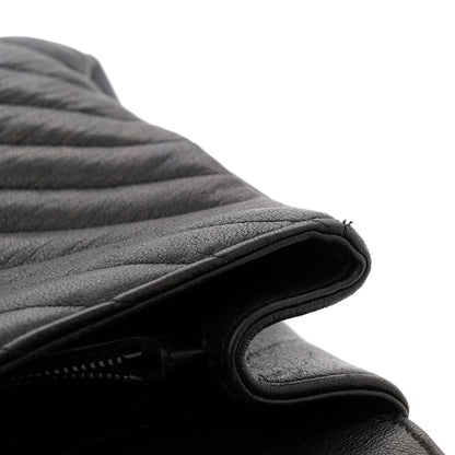 Saint Laurent Sheepskin Matelasse Chevron Monogram Large College Satchel Black 11 of 13