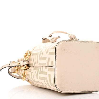 Fendi Vitello Liberty F is Fendi Bi-Color FF 1974 Embossed Mini Mon Tresor Bucket Bag Camelia Mandorlo 9 of 11