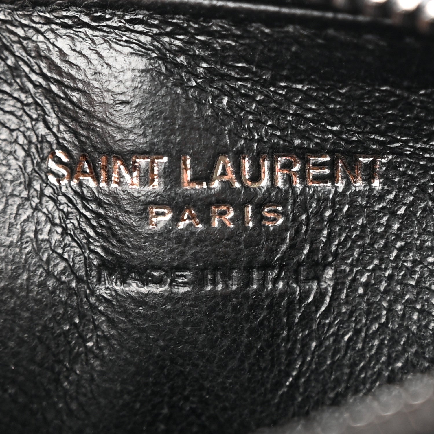 Saint Laurent Monogram Grain de Poudre 5 Fragments Zip Pouch Card Holder Black 6 of 9