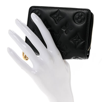 Louis Vuitton Lambskin Embossed Monogram Lou Coussin Wallet Black 2 of 7