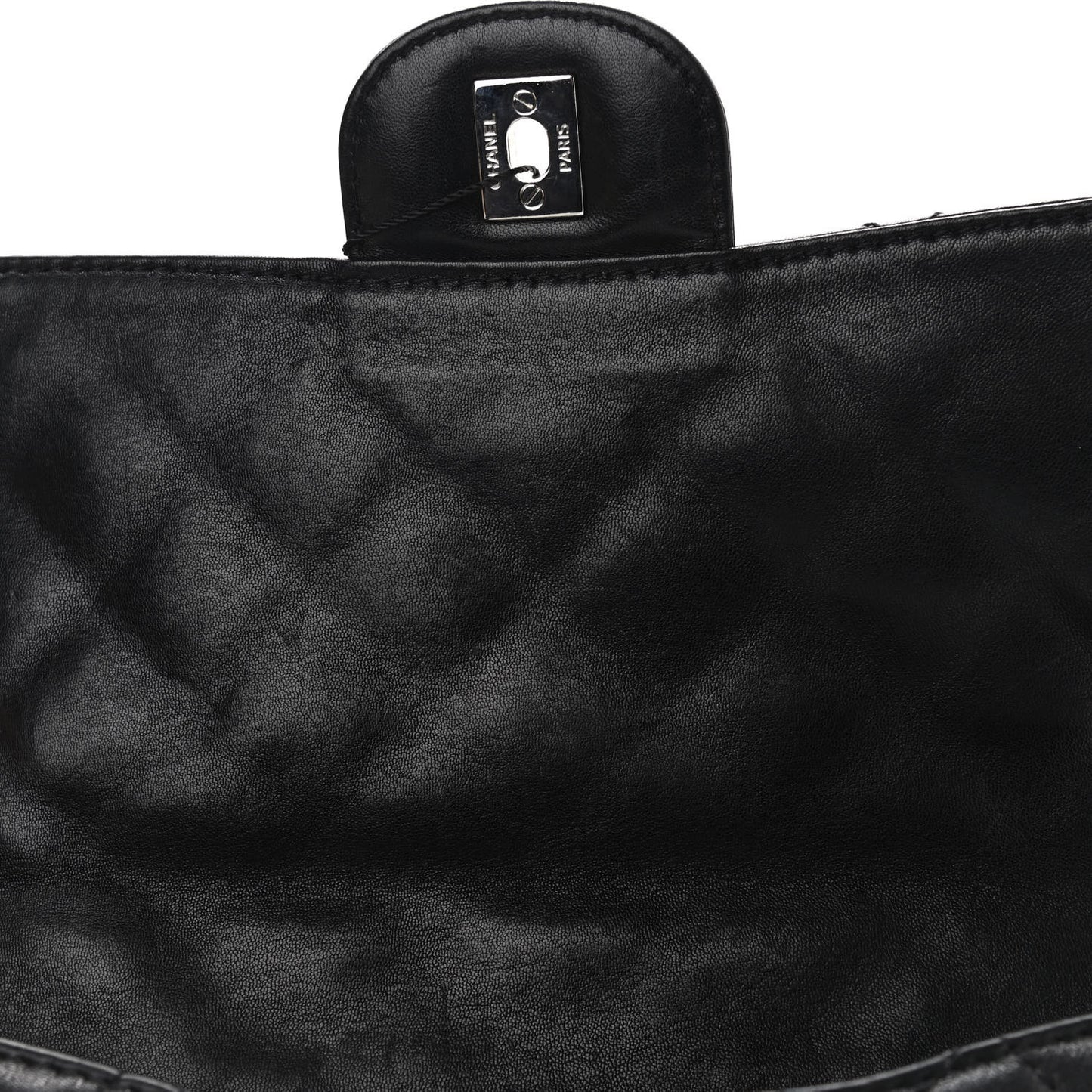 Lambskin Quilted Messenger Bag Black