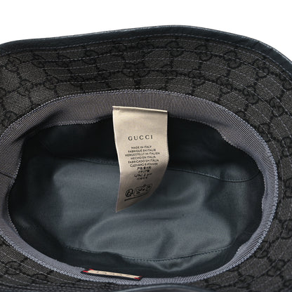 Gucci GG Supreme Monogram Textured Dollar Calfskin GG Blackie Fedora Hat M Grey Black Graphite 6 of 7
