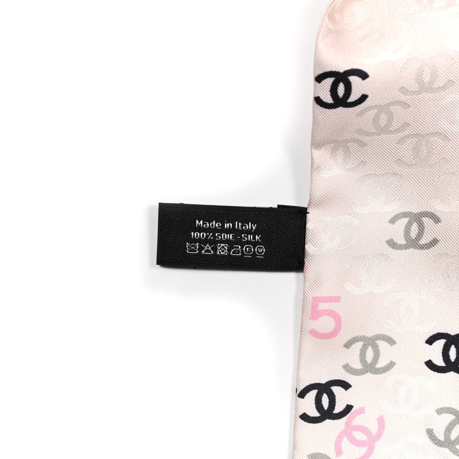 Chanel Silk CC Slim Bandeau Pink Ecru Black 4 of 6