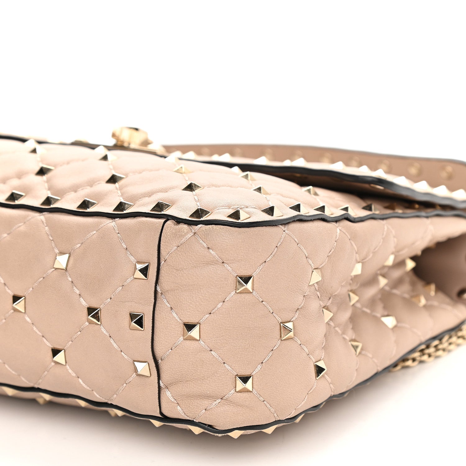 Valentino Garavani Lambskin Medium Rockstud Spike Shoulder Bag Poudre 8 of 11