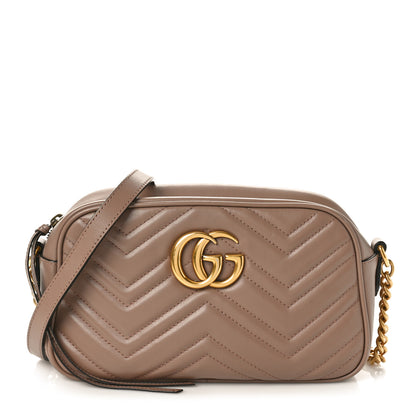 Gucci Calfskin Matelasse Small GG Marmont Chain Shoulder Bag Porcelain Rose 1 of 13
