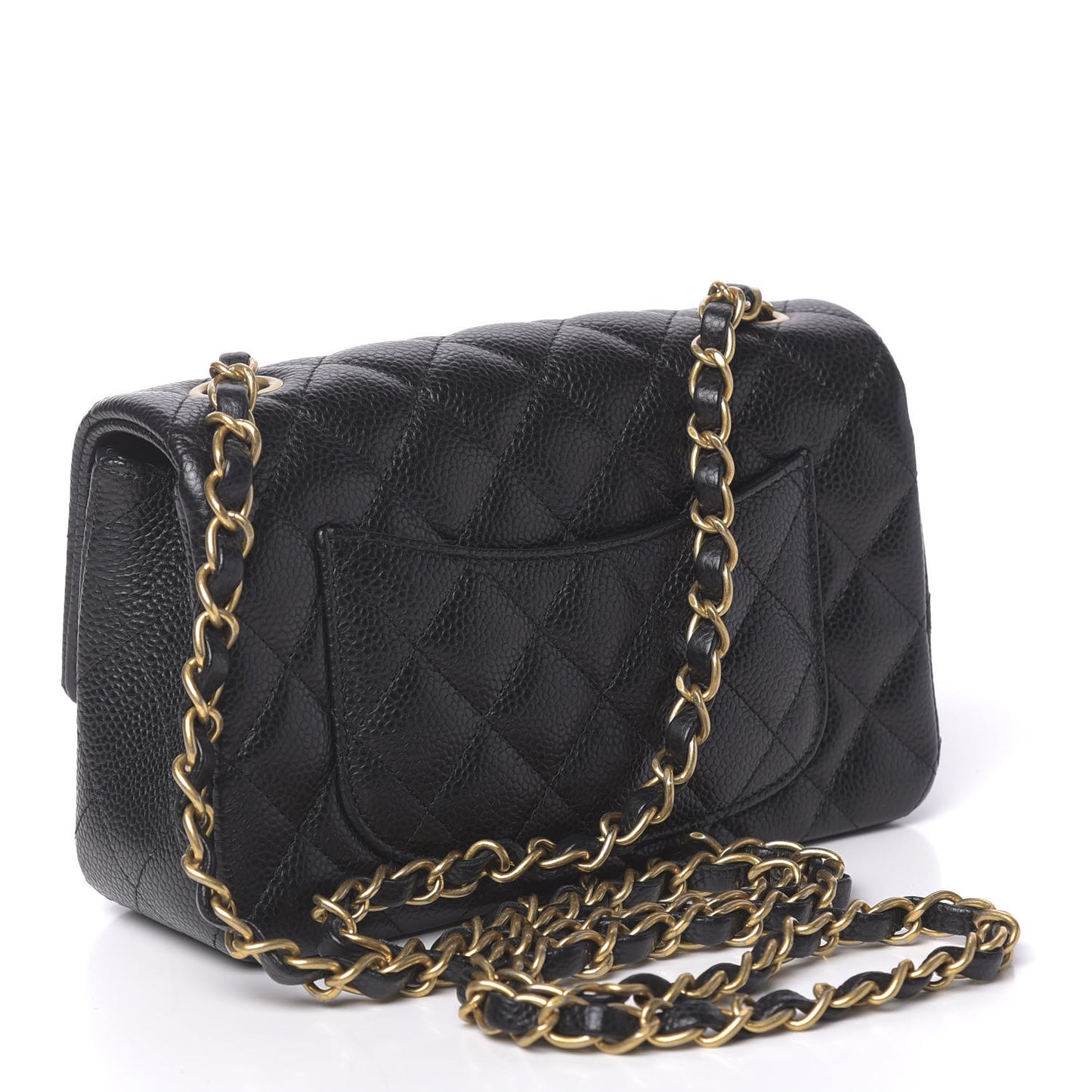 Caviar Quilted Mini Rectangular Flap Black