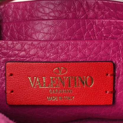 Valentino Garavani Pebbled Calfskin Rockstud Bucket Bag Rose Violet 6 of 8