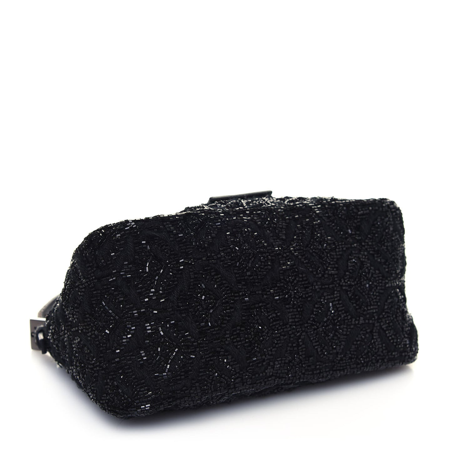 Lizard Beaded Mini Mama Baguette Black