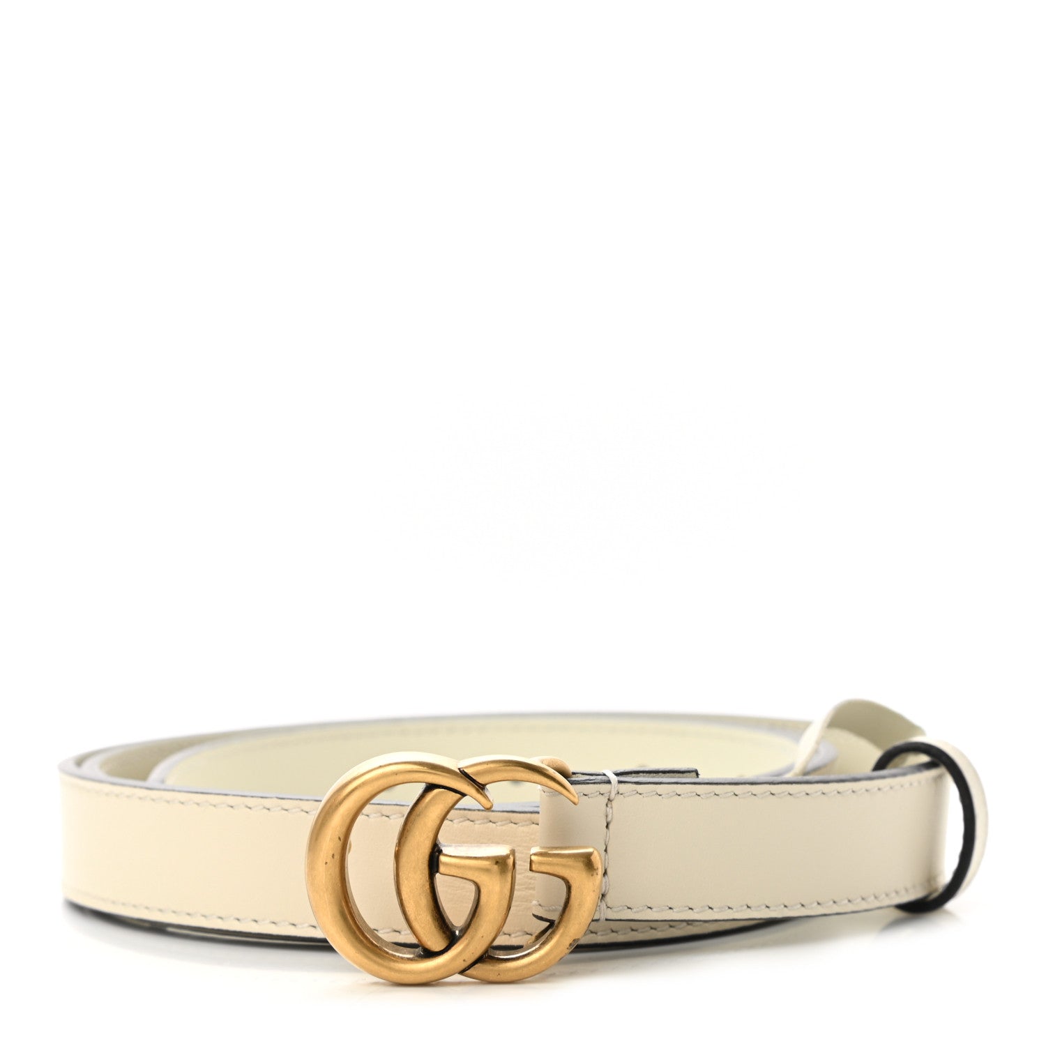 Gucci Calfskin Double G 20mm Belt 95 38 Mystic White 1 of 8