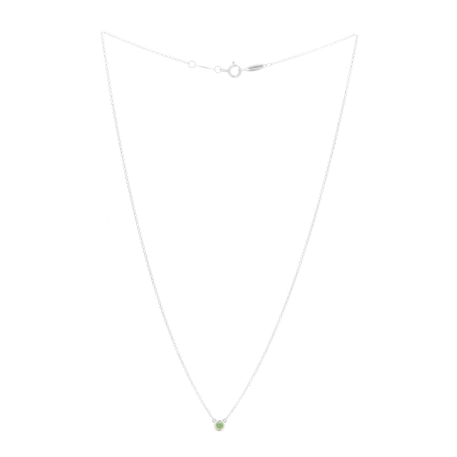 Tiffany Sterling Silver Tsavorite Elsa Peretti Color By The Yard Necklace 3 of 6