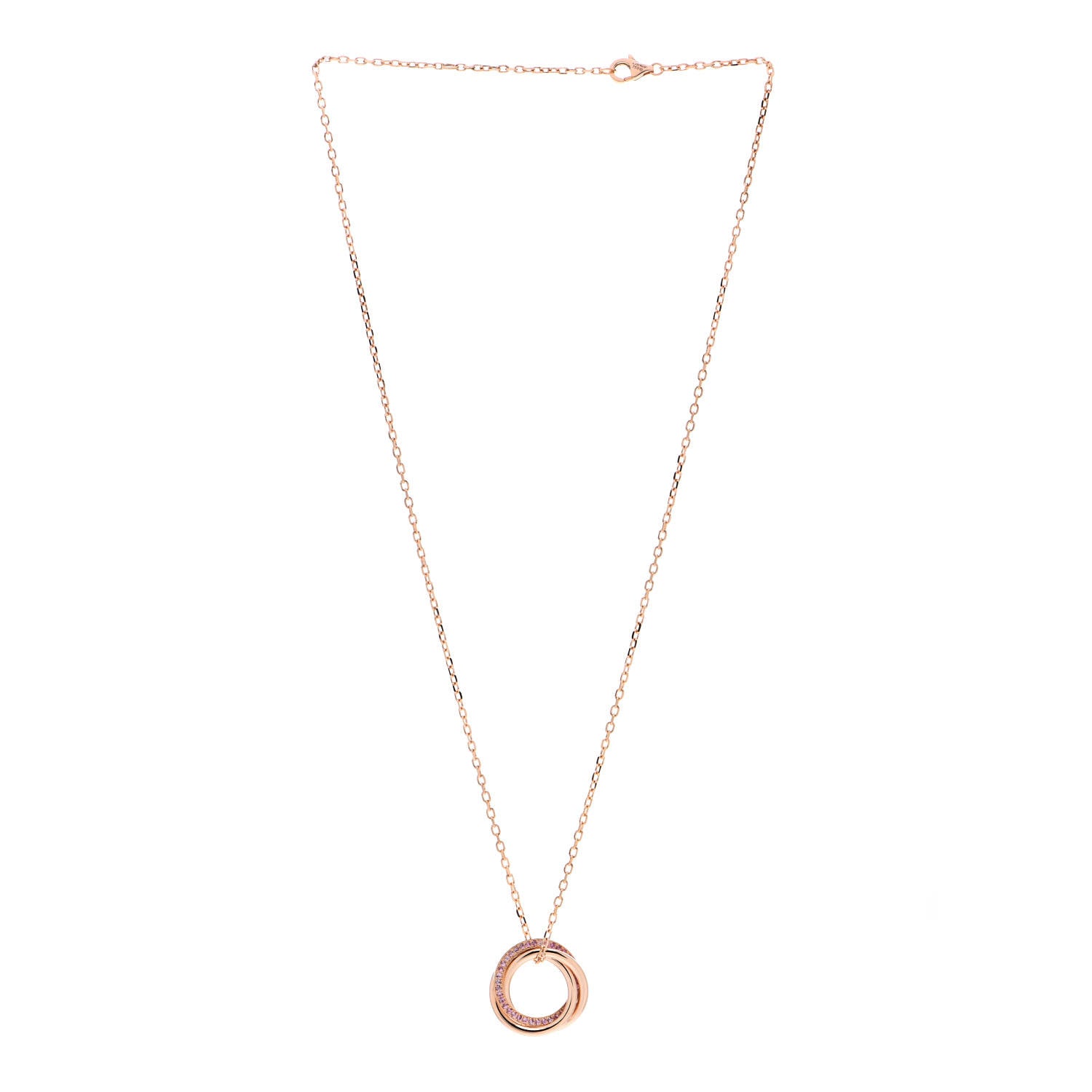 Cartier 18K Pink Gold Pink Sapphire Trinity Pendant Necklace 2 of 4