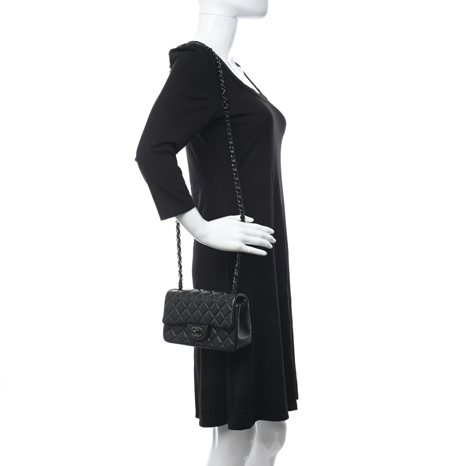 Chanel Lambskin Quilted Mini Rectangular Flap So Black 2 of 11