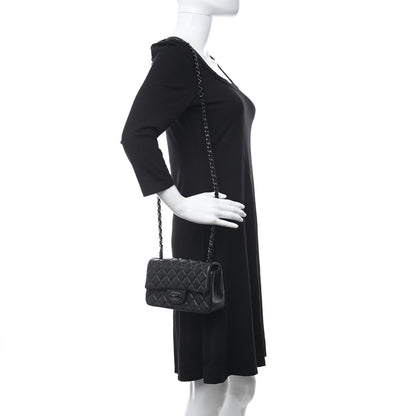 Chanel Lambskin Quilted Mini Rectangular Flap So Black 2 of 11