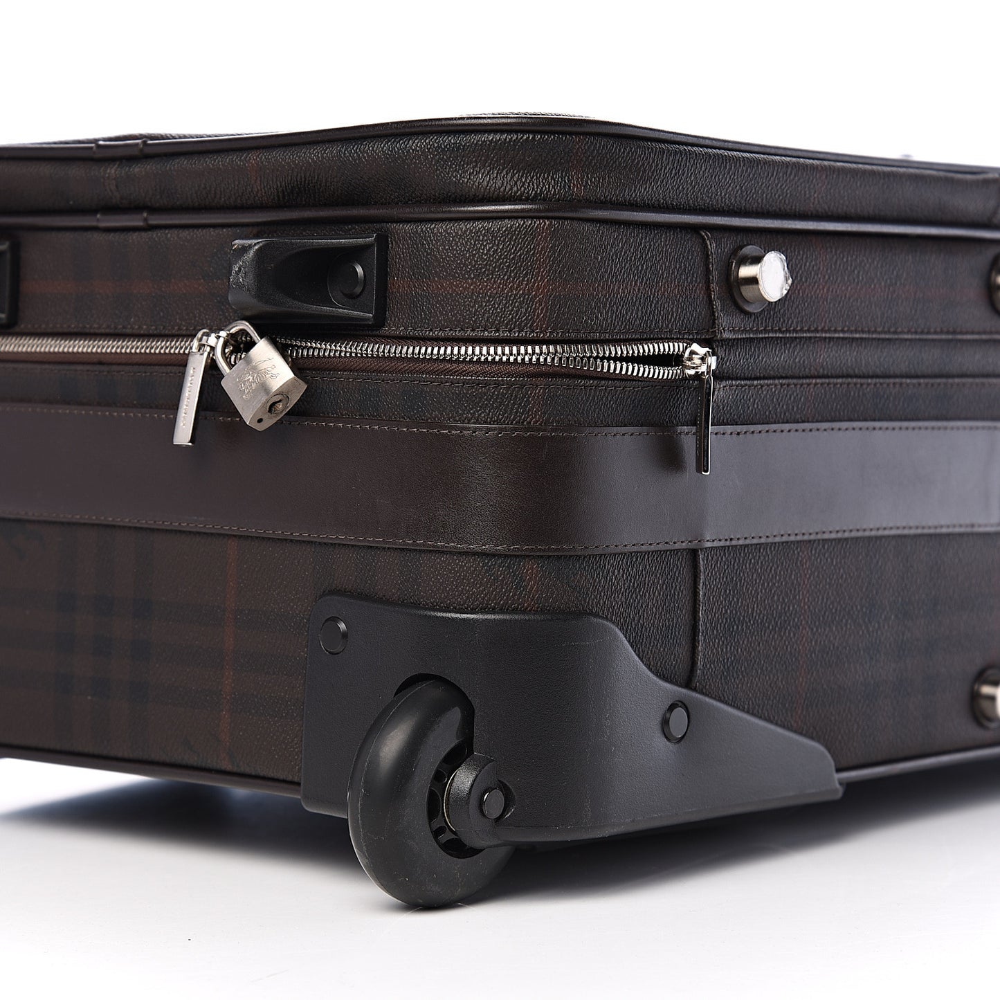 Smoked Haymarket Check Carry-On Suitcase Chocolate