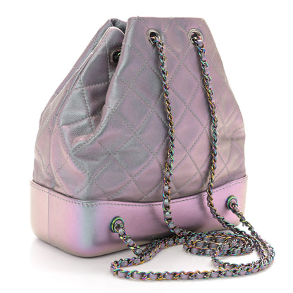 Chanel Iridescent Lambskin Calfskin Small Quilted Gabrielle Backpack Light Purple 3 of 10