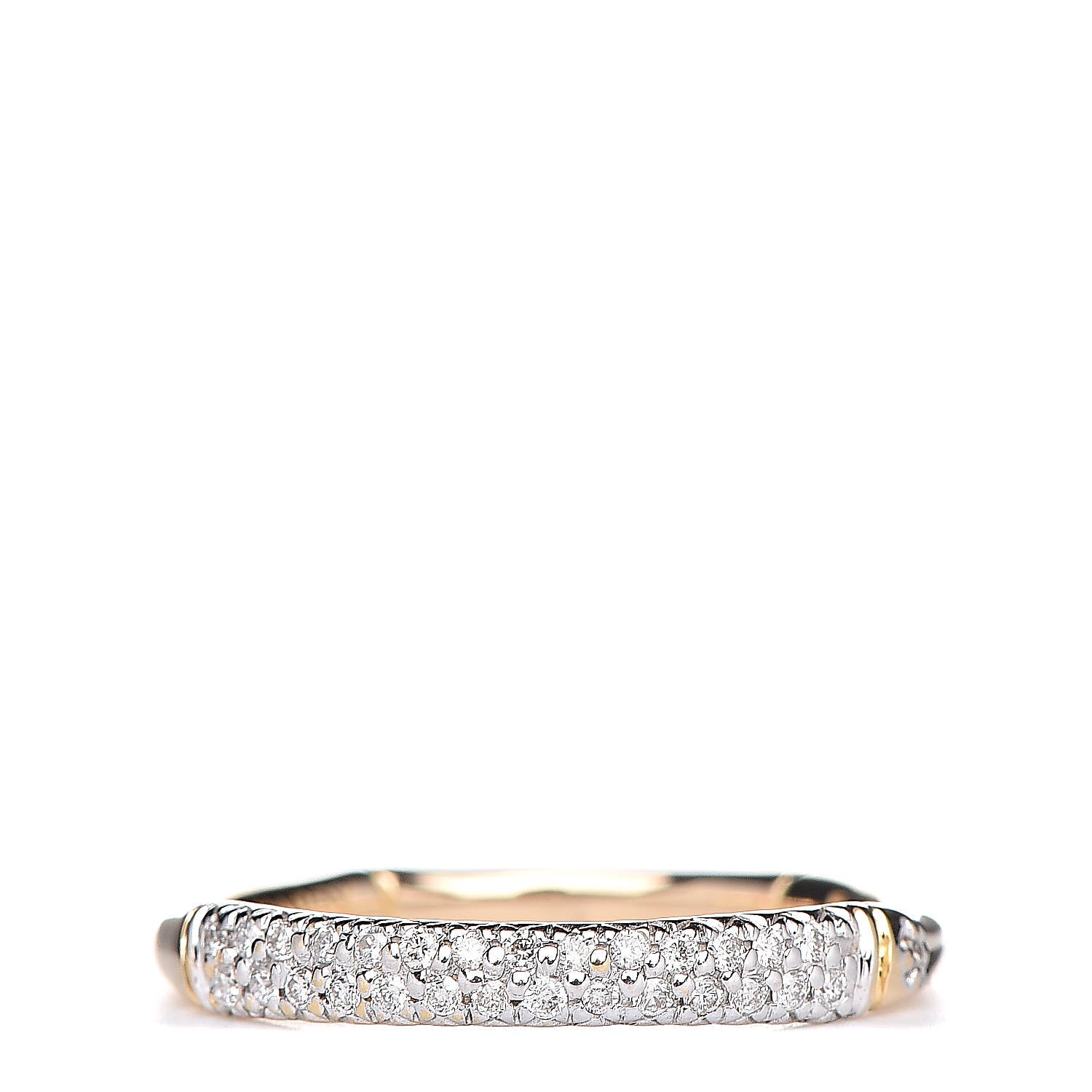 John Hardy 18K Yellow Gold Diamond Bamboo Slim Band Ring 54 7 1 of 5