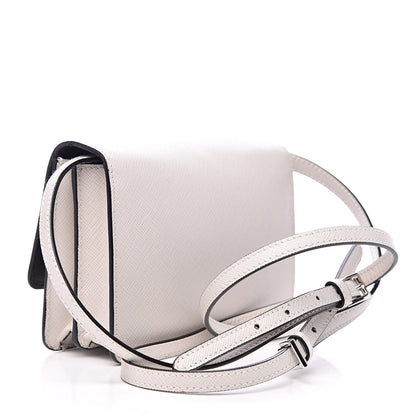 Prada Saffiano Lux Flap Wallet With Strap Talco 3 of 13