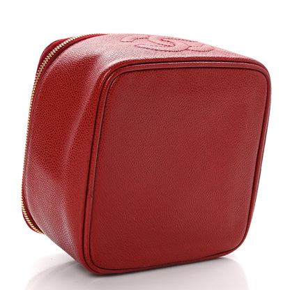 Chanel Caviar Vanity Cosmetic Case Red 4 of 16
