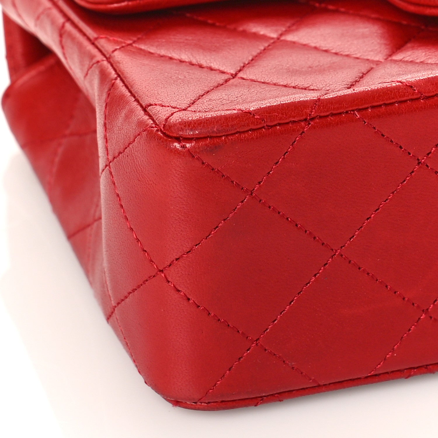 Chanel Lambskin Quilted Mini Square Flap Red 8 of 9