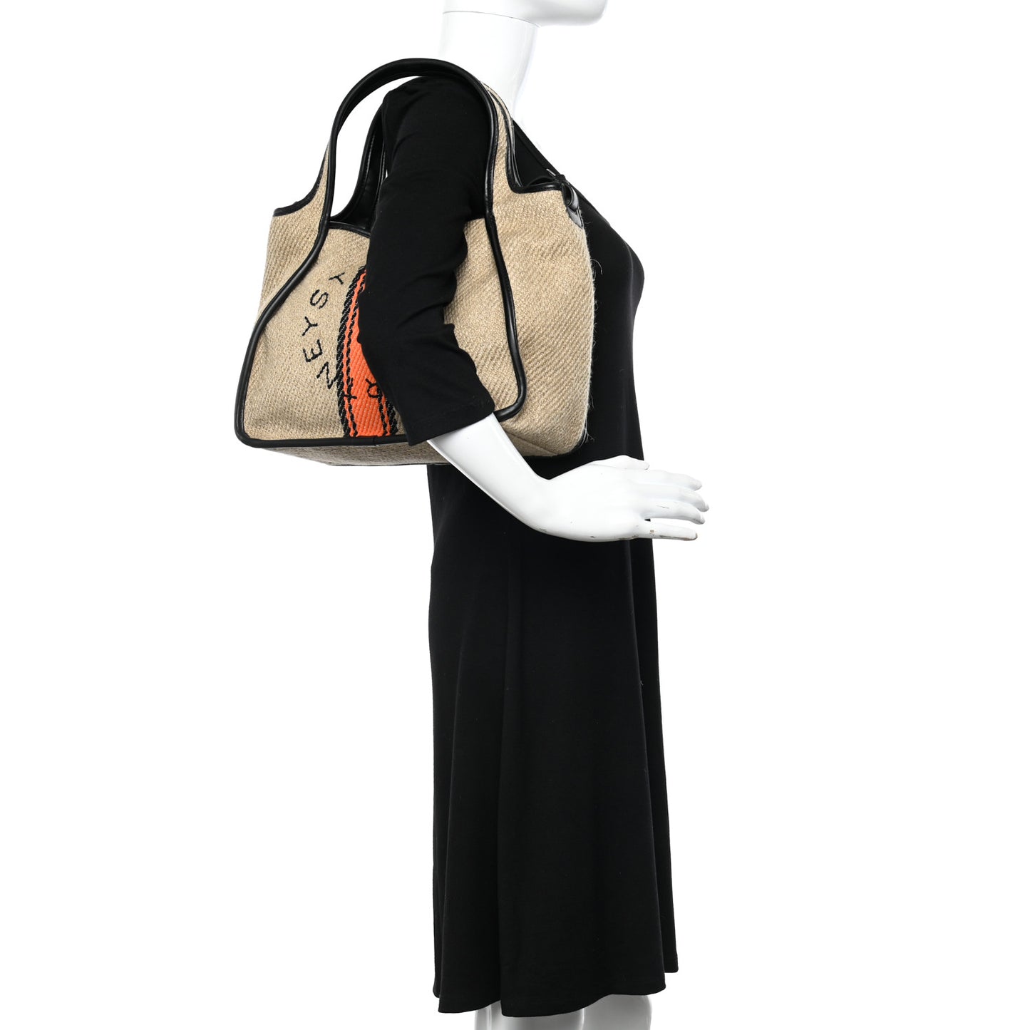 Linen Striped Mini Logo Crossbody Natural