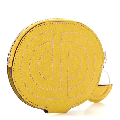 Hermes Chevre Mysore Mini In-The-Loop Card Holder Jaune De Naples 3 of 9