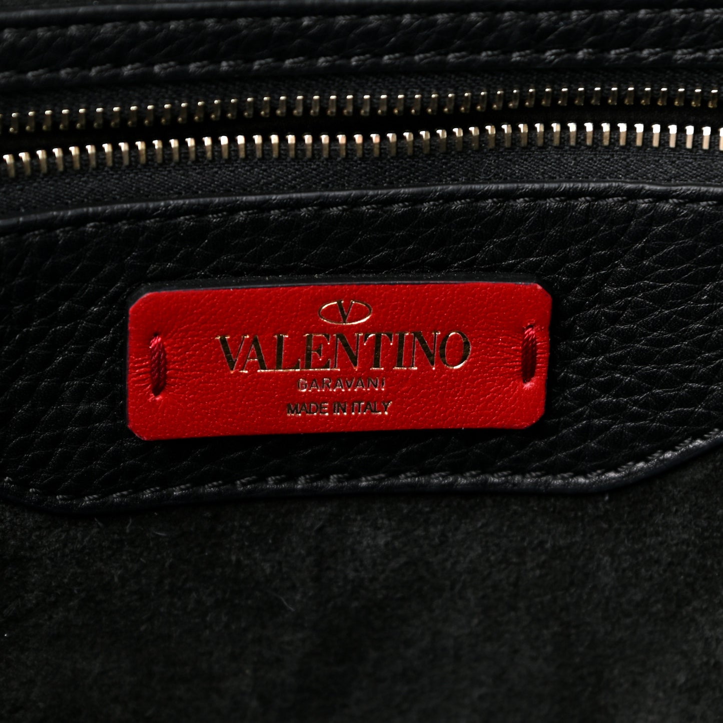 Grained Calfskin Rockstud Shoulder Tote Black