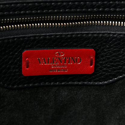 Valentino Garavani Grained Calfskin Rockstud Shoulder Tote Black 6 of 10