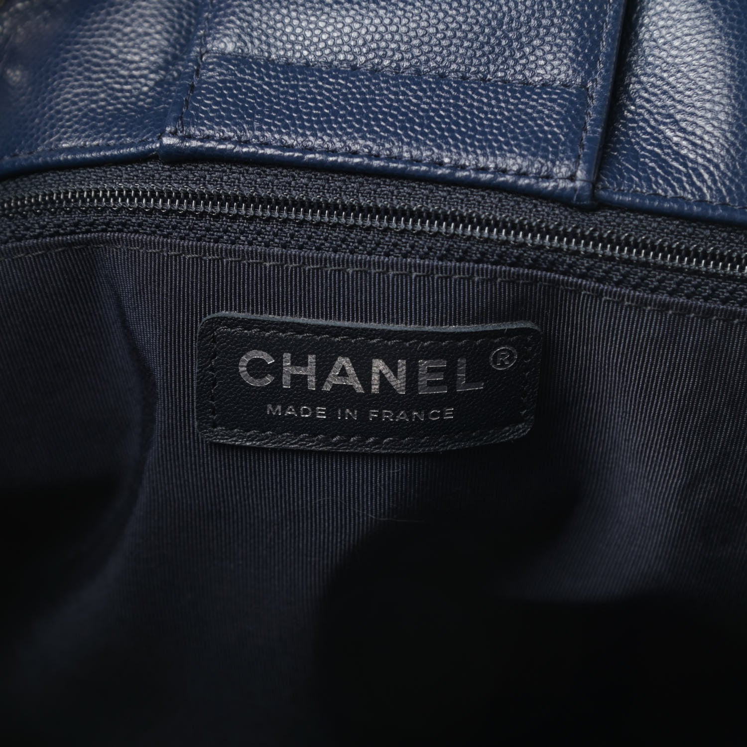 Chanel Caviar Quilted Large CC Shopping Tote Navy 6 of 15