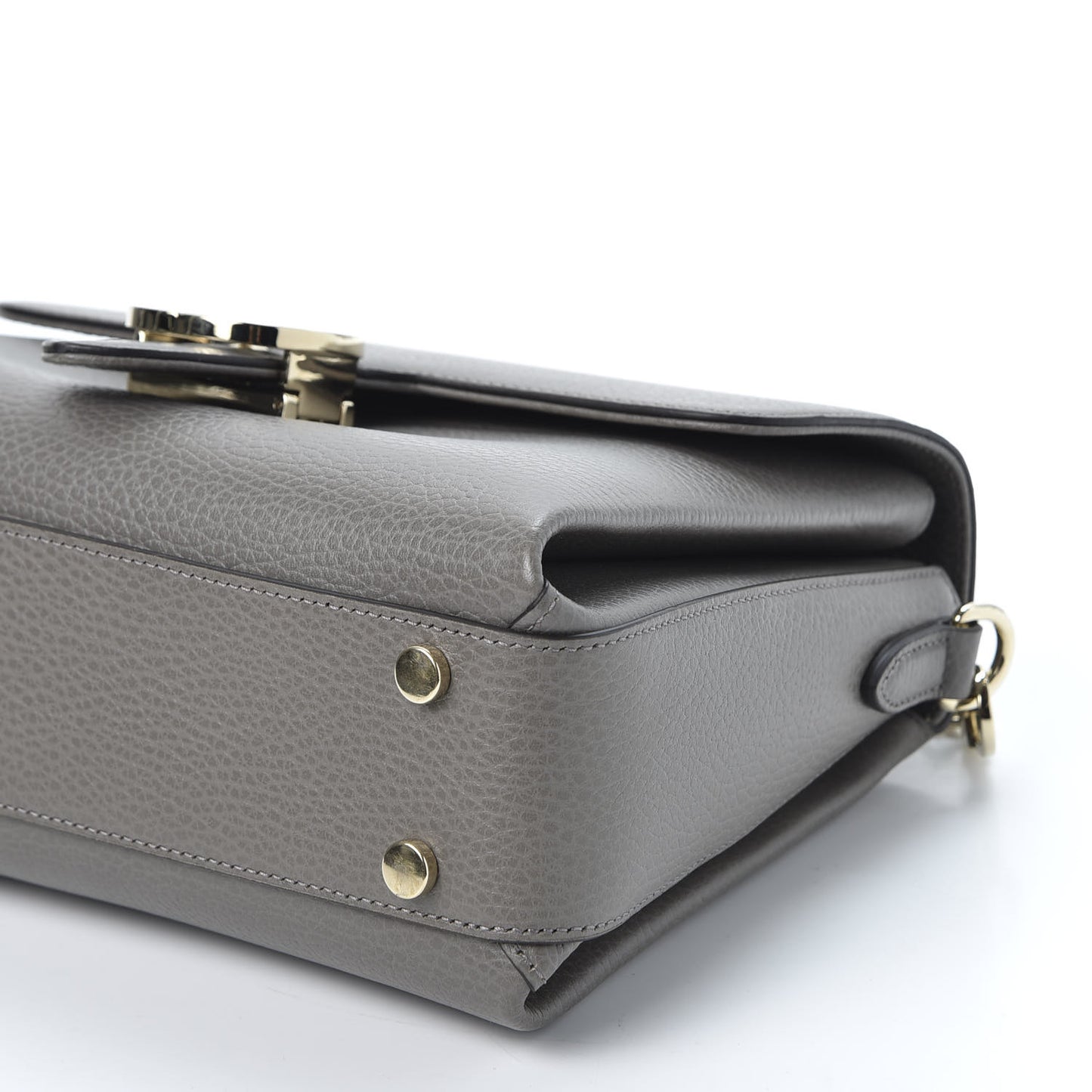 Dollar Calfskin Interlocking G Top Handle Shoulder Bag Loess
