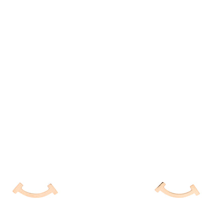 Tiffany 18K Rose Gold T Smile Stud Earrings 1 of 4