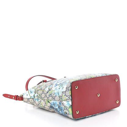 Gucci GG Supreme Monogram Blooms Linea A Foldover Tote Blue 4 of 9