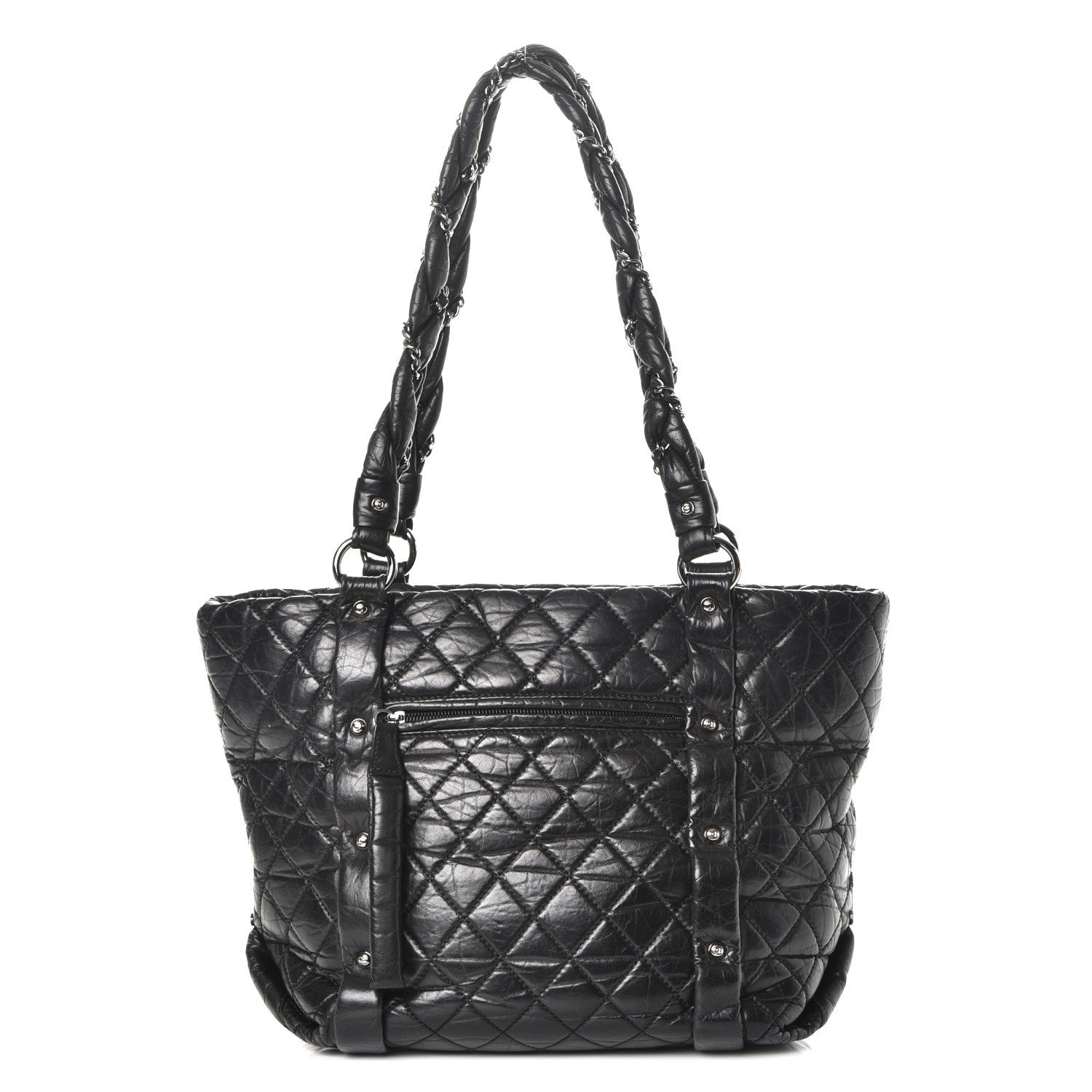 Chanel Distressed Lambskin Vintage Ligne Lady Braid Tote Black 1 of 8