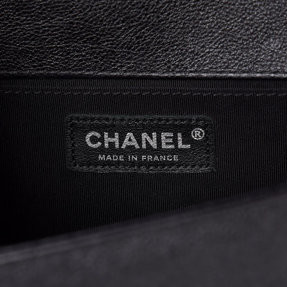Chanel Metallic Calfskin Quilted Medium Boy Flap Black 6 of 8