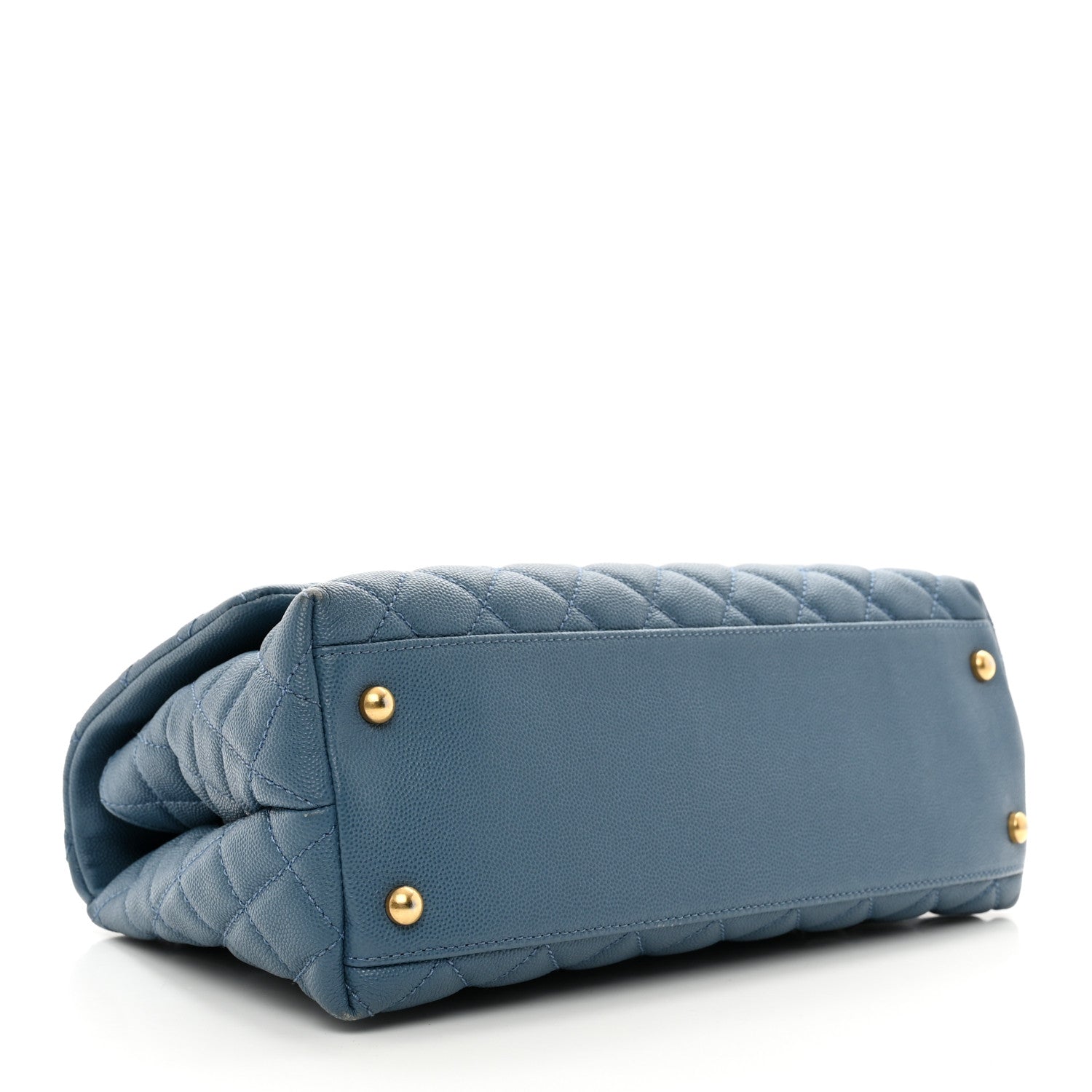 Chanel Caviar Quilted Small Coco Handle Flap Blue 4 of 12