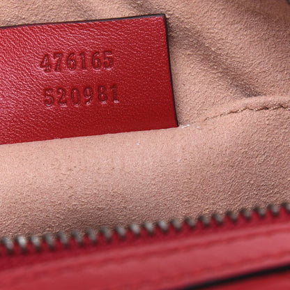 Gucci Calfskin Matelasse GG Marmont Cosmetic Case Hibiscus Red 7 of 12