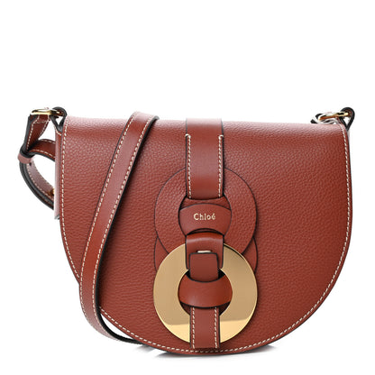 Chloe Grained Calfskin Small Darryl Saddle Crossbody Bag Sepia Brown 1 of 4