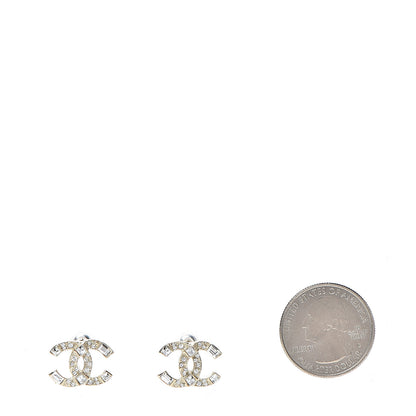 Chanel Crystal Baguette CC Earrings Gold 2 of 5