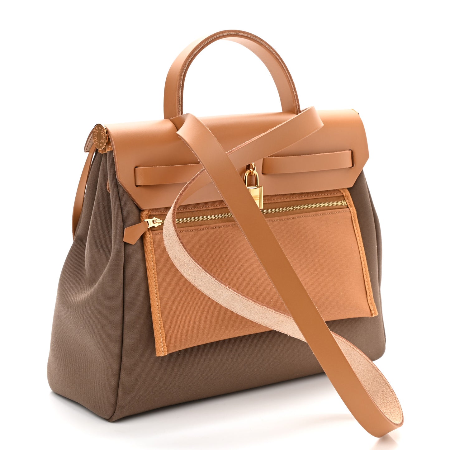 Vache Hunter Toile Herbag Zip 31 PM Etoupe Dune Fauve