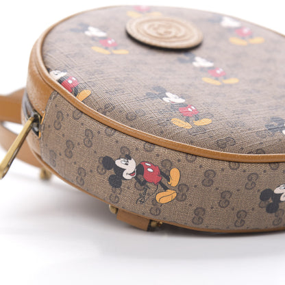 Gucci X DISNEY Mini Vintage GG Supreme Monogram Mickey Mouse Round Backpack Beige Vintage Sun Oil 8 of 10