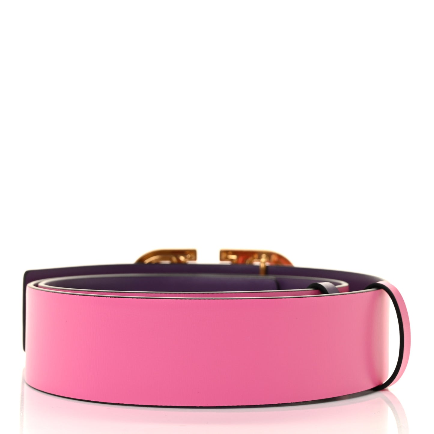 Glossy Calfskin VLogo Reversible 40mm Belt 80 32 Feminine Pink Indian Violet