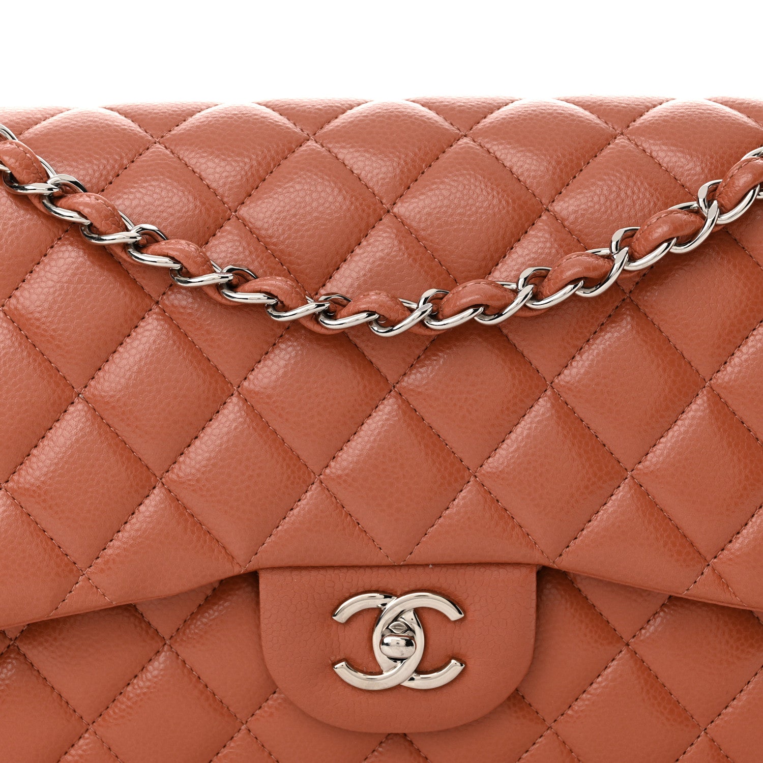 Chanel Caviar Quilted Jumbo Double Flap Light Brown 8 of 11