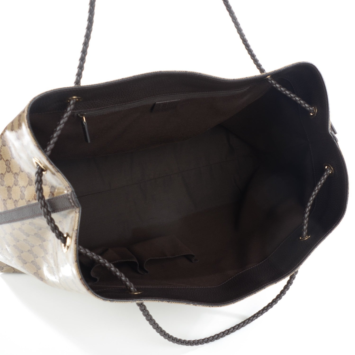 Gucci Crystal Monogram Large Gifford Shopping Tote Brown 5 of 7