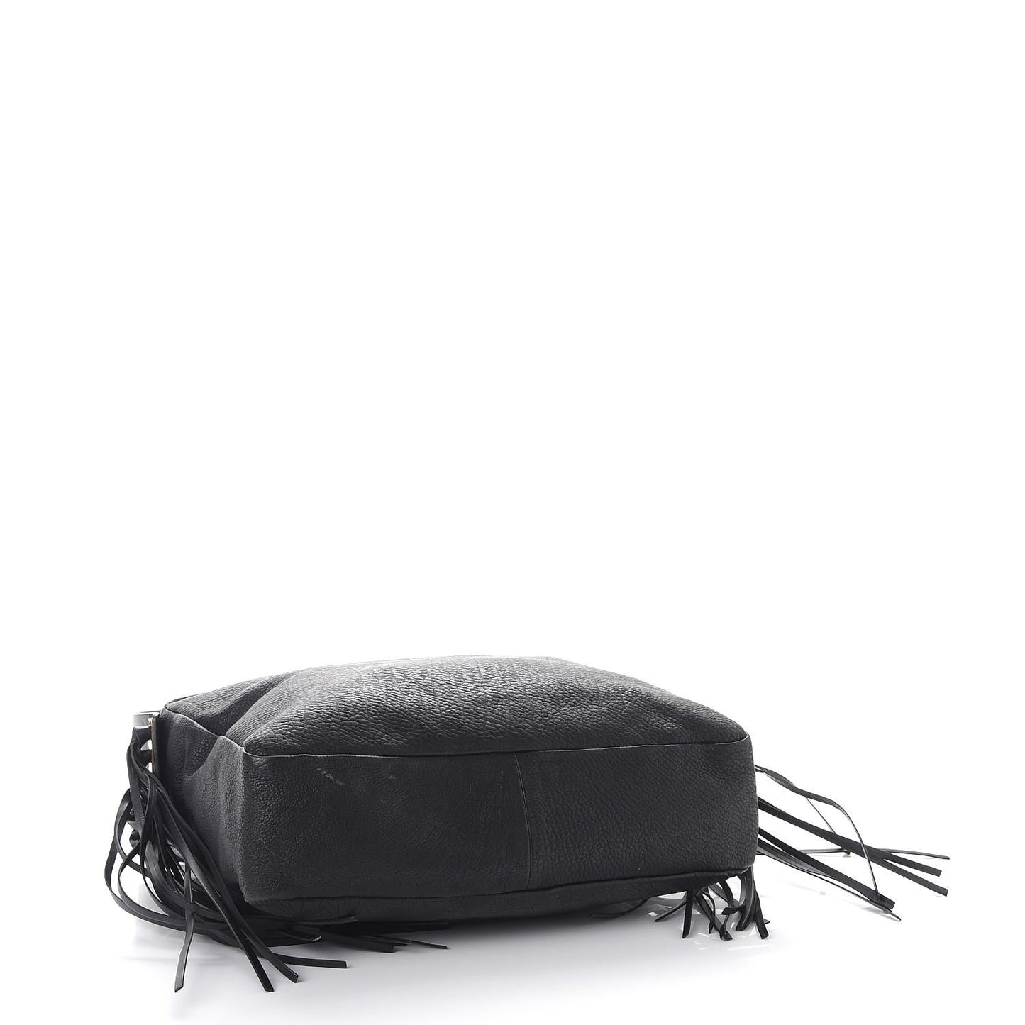 Calfskin Tribale Fringe Shoulder Bag Black