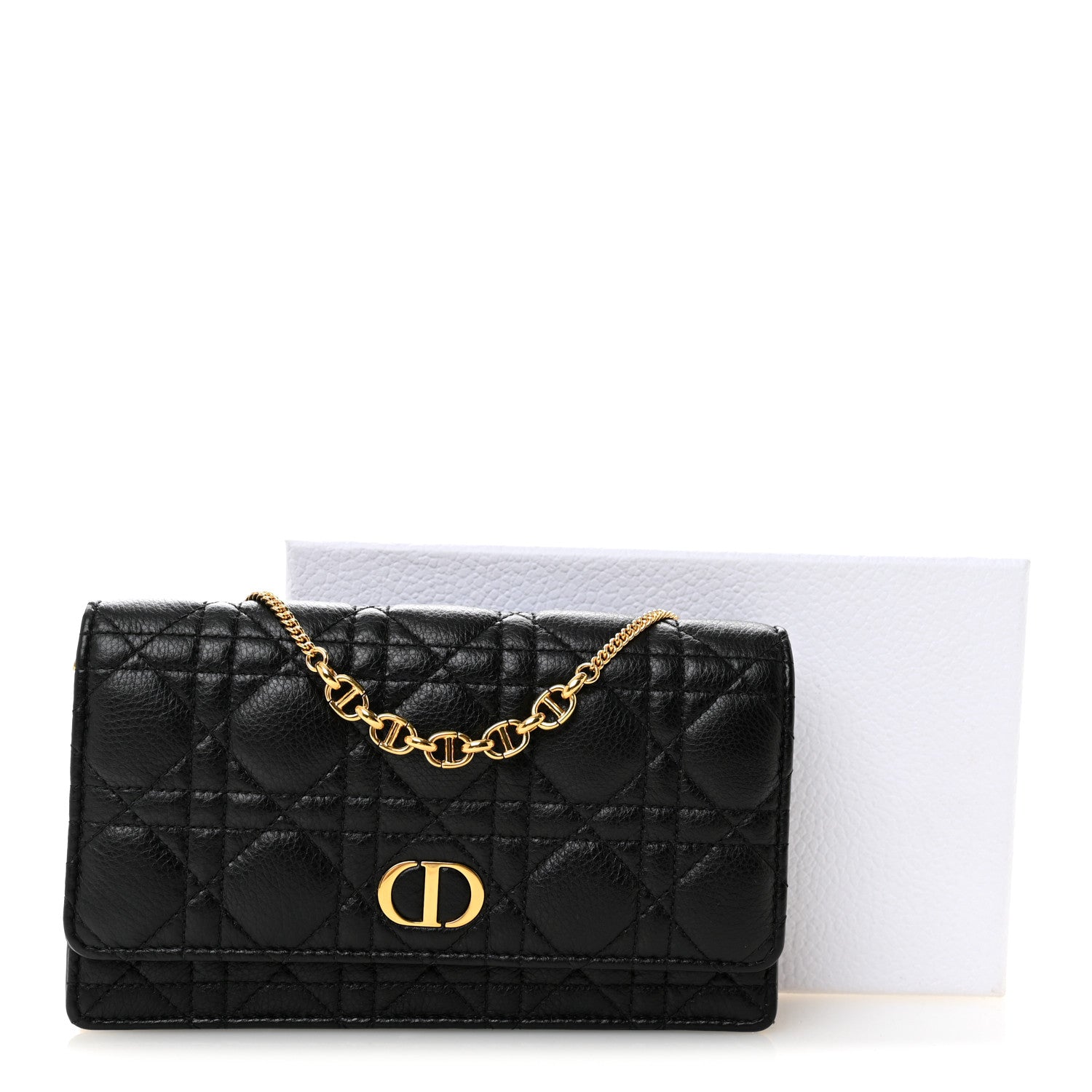 Christian Dior Supple Calfskin Caro Pouch with Chain Black 9 of 9