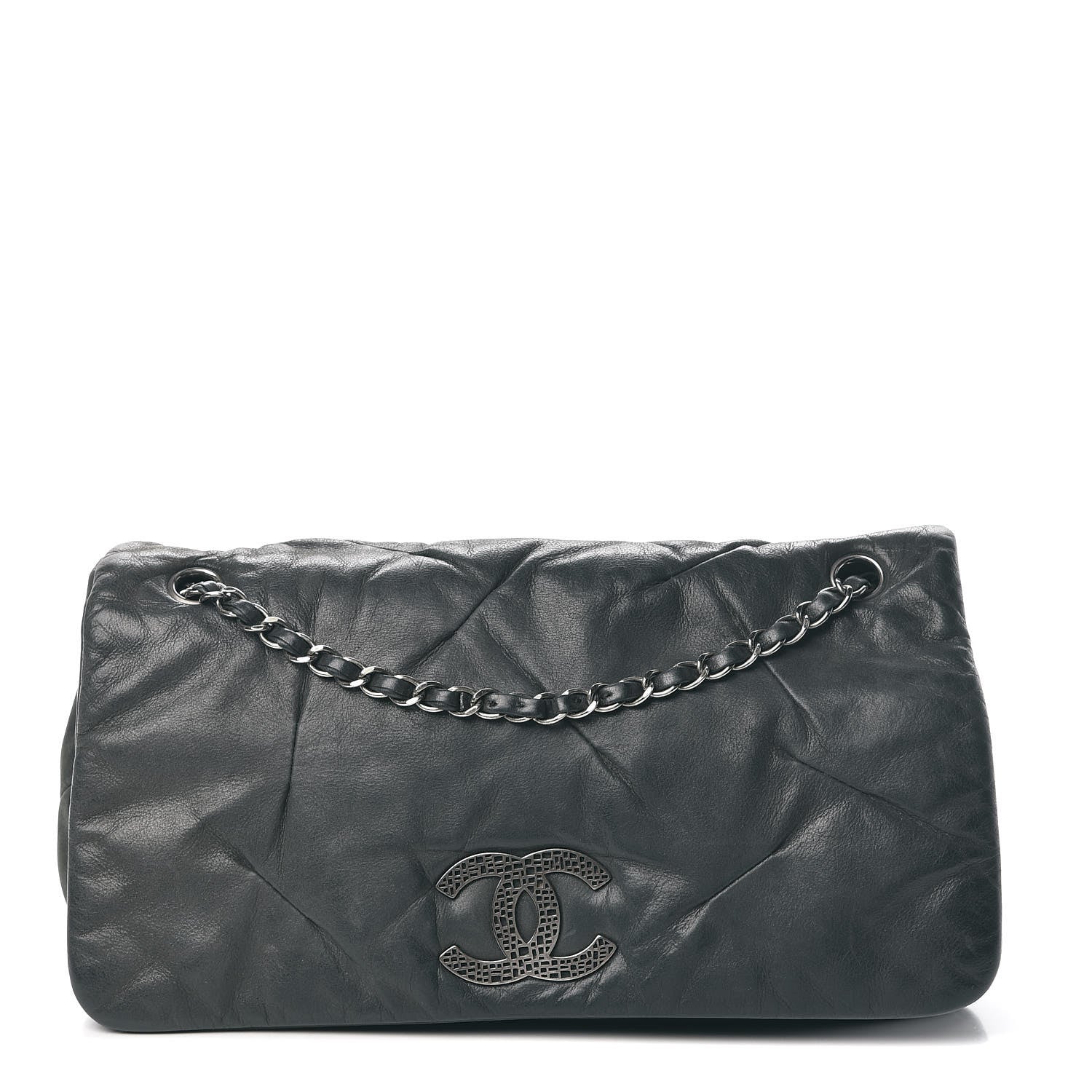 Chanel Iridescent Calfskin Glint Flap Grey 1 of 10