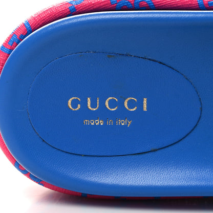 Gucci GG Supreme Joy Monogram Angelina Platform Slide Sandals 38 Fuxia Blue 8 of 8