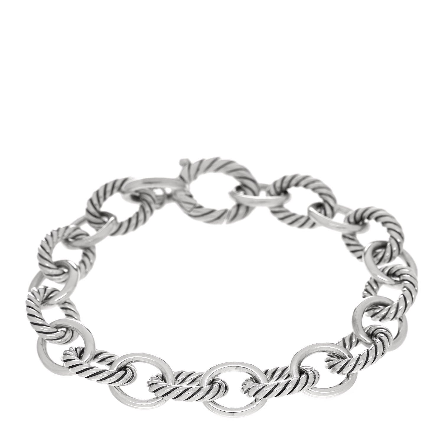 David Yurman Sterling Silver 10mm Medium Oval Link Bracelet 1 of 3