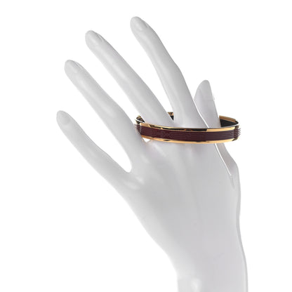 Hermes Enamel Printed Narrow Sellier Bracelet 65 Bourgogne 2 of 5
